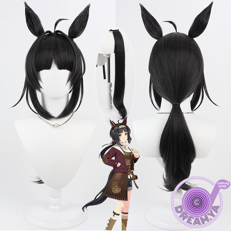 Cosplay Anime Black Hair - Logotype Cosplay Wig Uma Musume Pretty