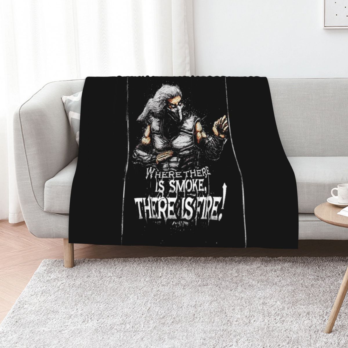 Anime Cosplay Quotes - Mortal Kombat Smoke Quotes Throw Blanket