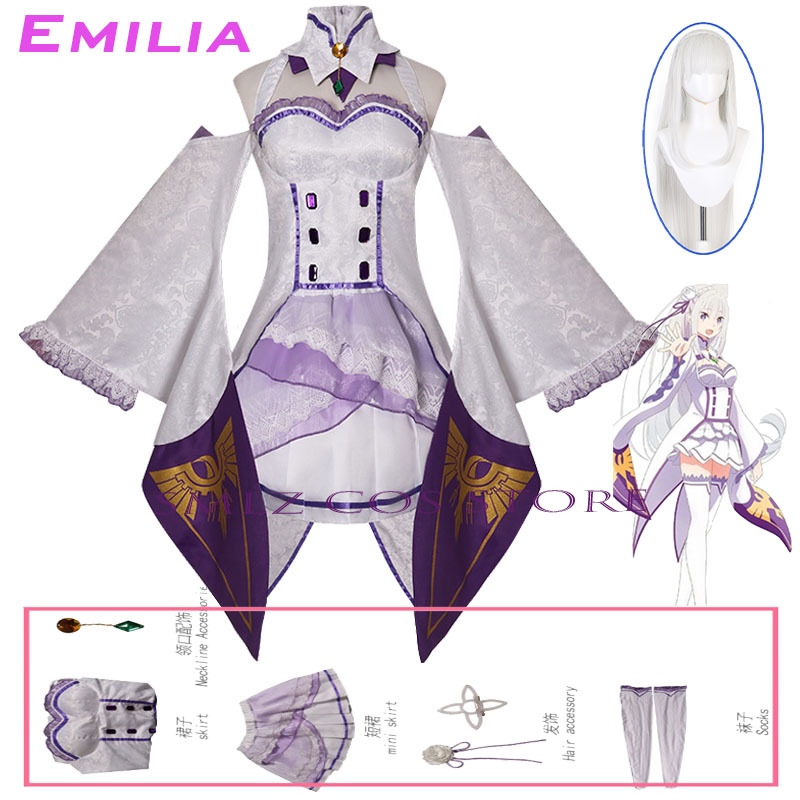 Emilia Cosplay Anime Re Zero K - đánh giá và giá Anime Zero Cosplay