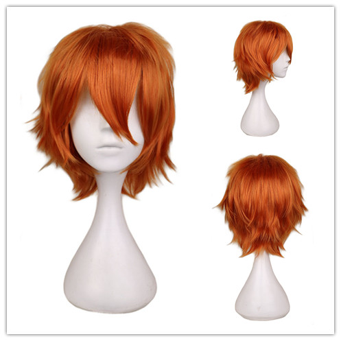 Short Orange Wig for Men Women - đánh giá và giá Anime Cosplay Orange Hair